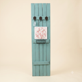 Turquoise Wood Entryway Organizer with Hooks & Basket