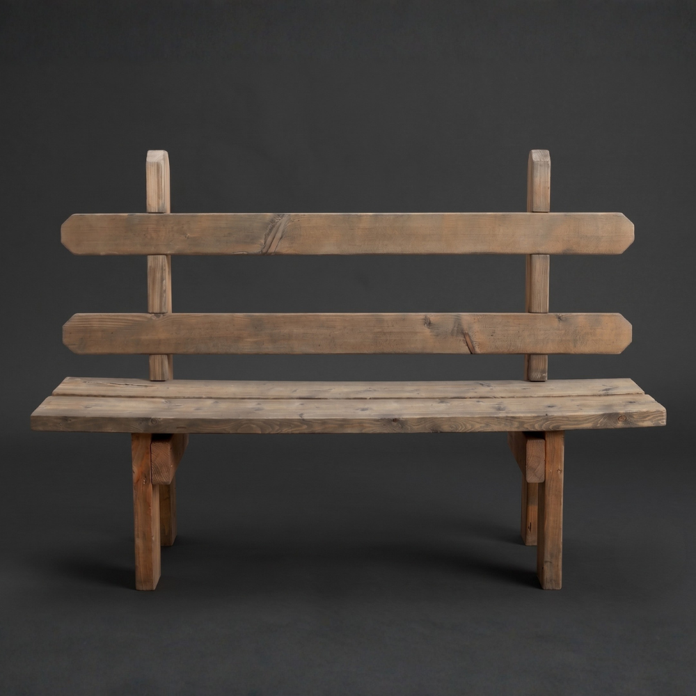 Custom Solid Wood Outdoor Park Bench