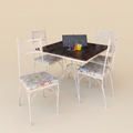 5-Piece Diamond Cut Wood & Metal Patio Dining Set