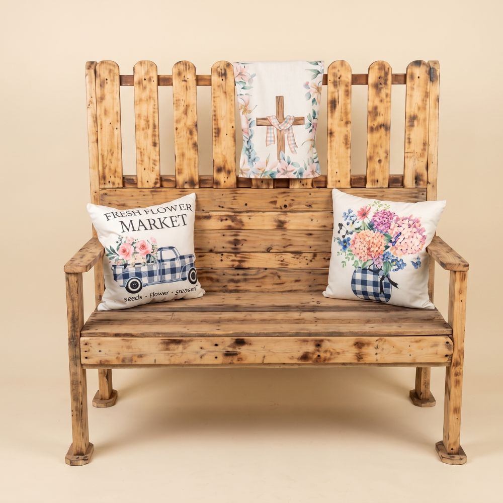Handcrafted Burnt-Wood Pallet Bench