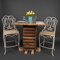 3-Piece Pallet Bistro Table & Iron Scroll Chairs Set