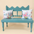 Repurposed Scalloped Headboard Bench – Turquoise