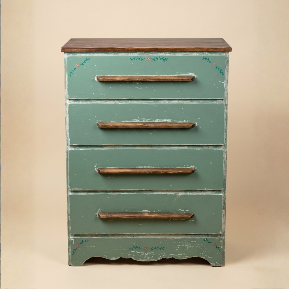 The Vintage Hand-Painted Botanical Cottage Chest