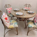 5-Piece Granite Top Round Dinette Set (48")
