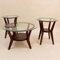 3-Piece Contemporary Glass Top Coffee & Side Table Set