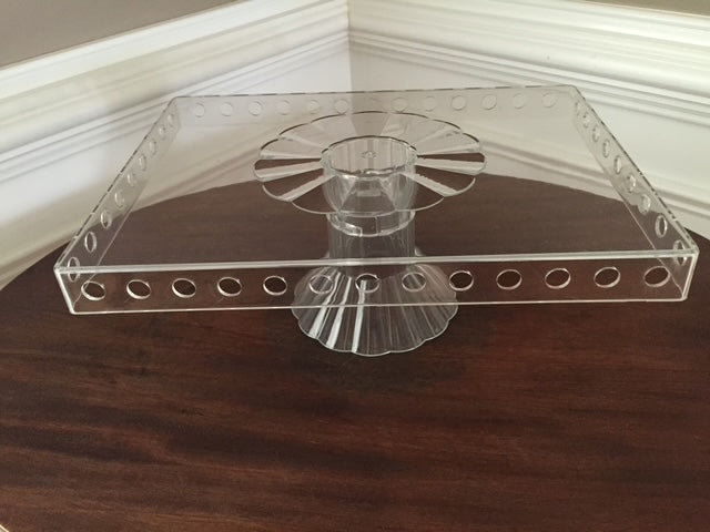 Elegant Clear Acrylic Rectangular Cake Stand & Dessert Display (15" x 11") - Two Piece
