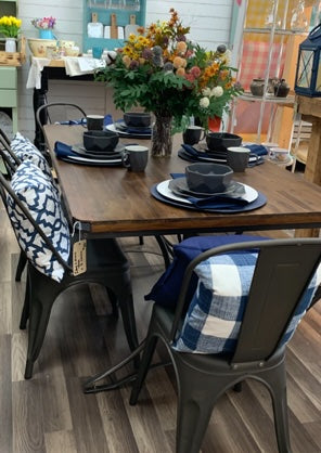 6-Piece Industrial Wood & Iron Dining Set with Bench